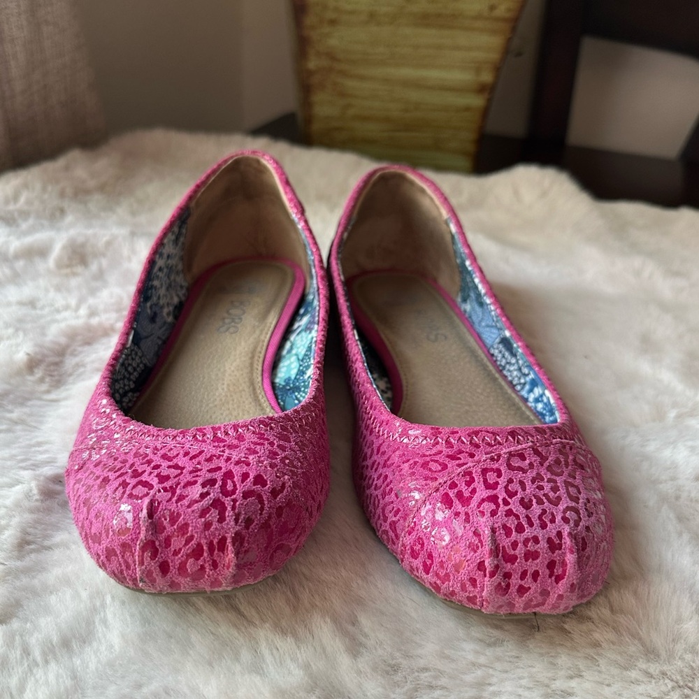 BOBS from Skechers Fuchsia Leopard Print Flats